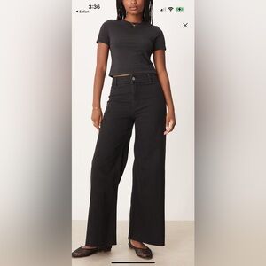 Mango Catherine Culotte Denim – Black